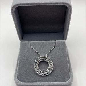 1.00 CT Lab Diamond Round Silver Necklace